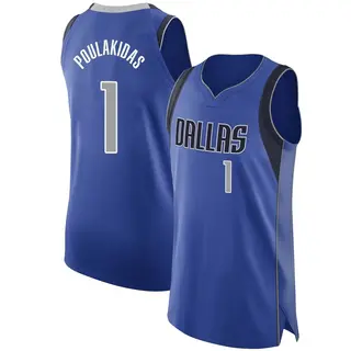 Men's John Poulakidas Dallas Mavericks Royal 2020/21 Jersey - Icon Edition - Authentic