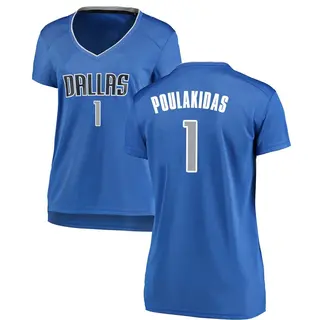 Women's John Poulakidas Dallas Mavericks Royal Jersey - Icon Edition - Fast Break