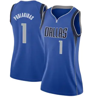 Women's John Poulakidas Dallas Mavericks Royal Jersey - Icon Edition - Swingman