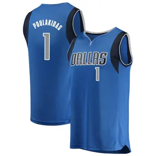 Youth John Poulakidas Dallas Mavericks Blue Jersey - Icon Edition - Fast Break