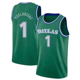 Youth John Poulakidas Dallas Mavericks Green 2020/21 Hardwood Classics Jersey - Swingman