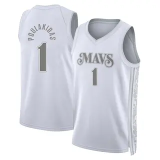 Youth John Poulakidas Dallas Mavericks White 2024/25 City Edition Jersey - Swingman